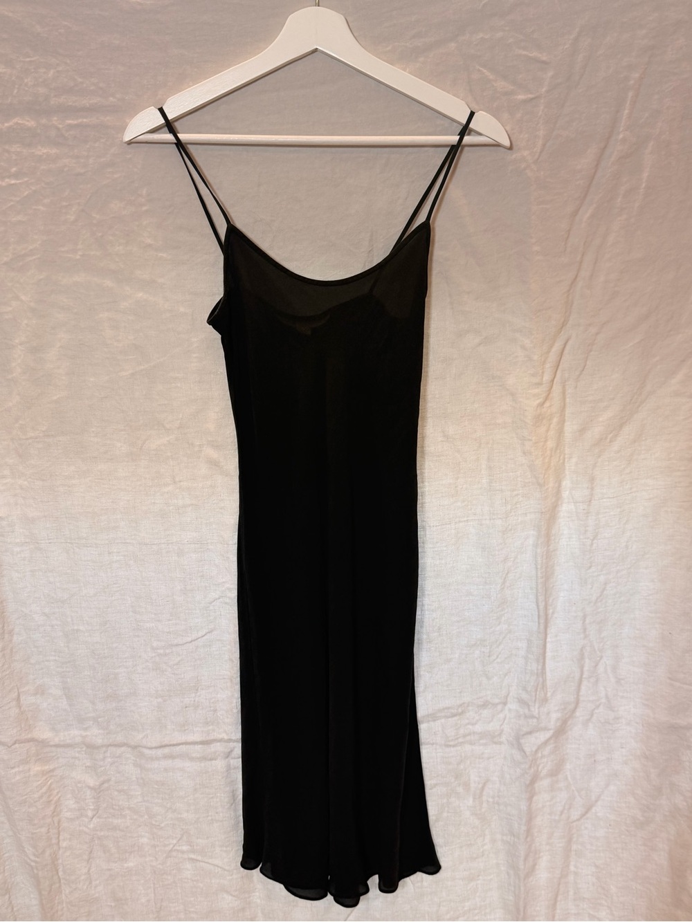 Diane vonFurstenberg Classic Black Silk Slip Dress with Spaghetti Straps